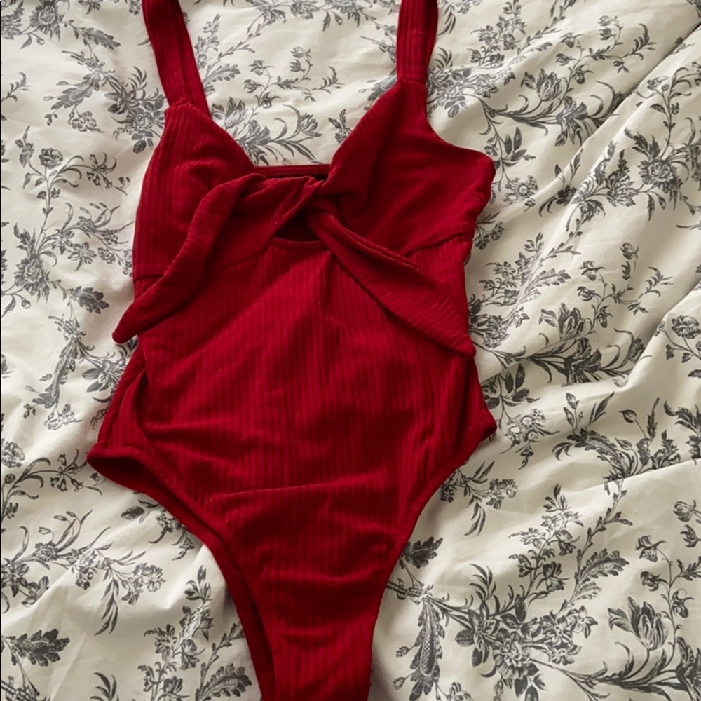 red bodysuit